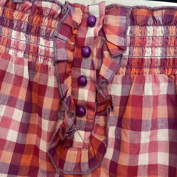 Y2K Strapless Cutesy Checkered Blouse Sz S/M - Picture 4 of 6